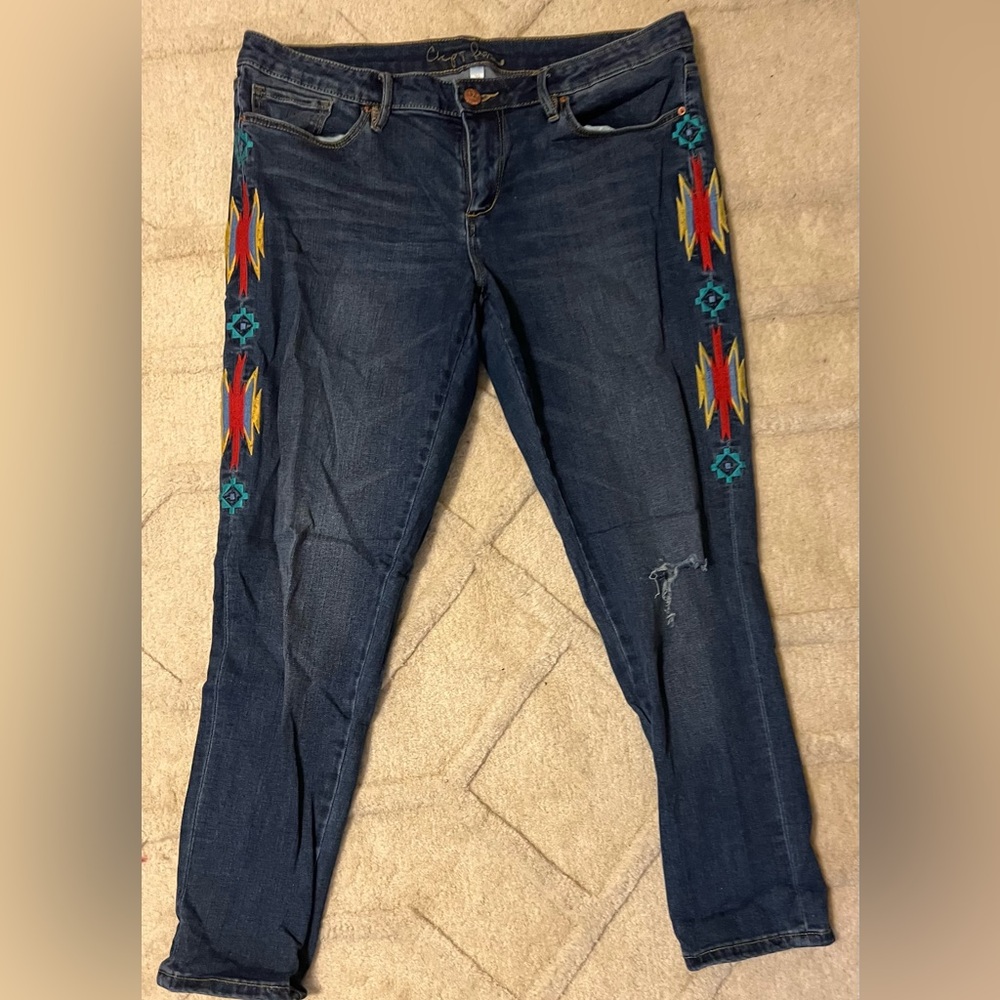 embroidered jeans 32